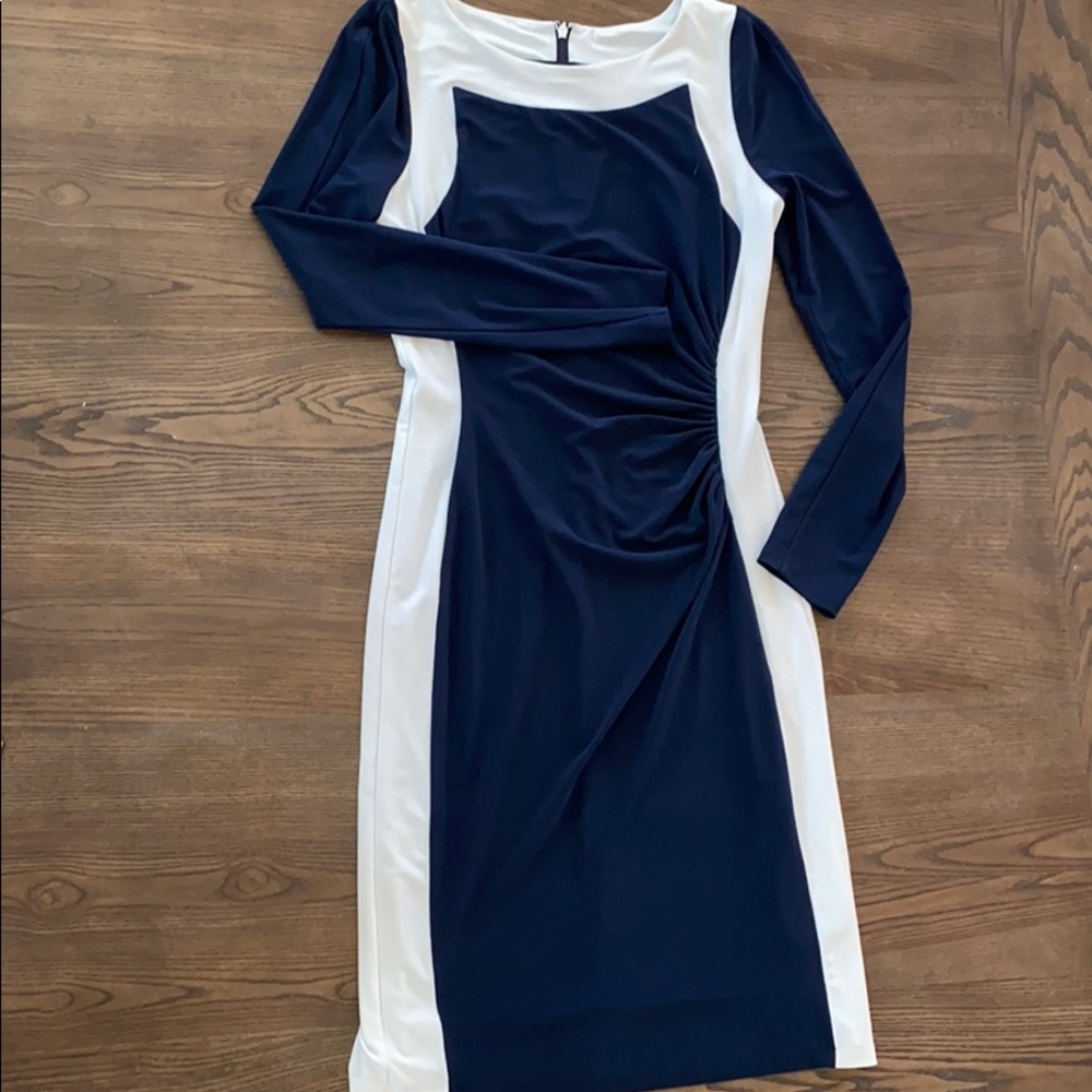 NWOT!! Blue and white knee length dress